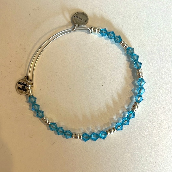 3 piece Alex + Ani bracelet stack: turquoise blue and silver. Used but like new. - Picture 2 of 4